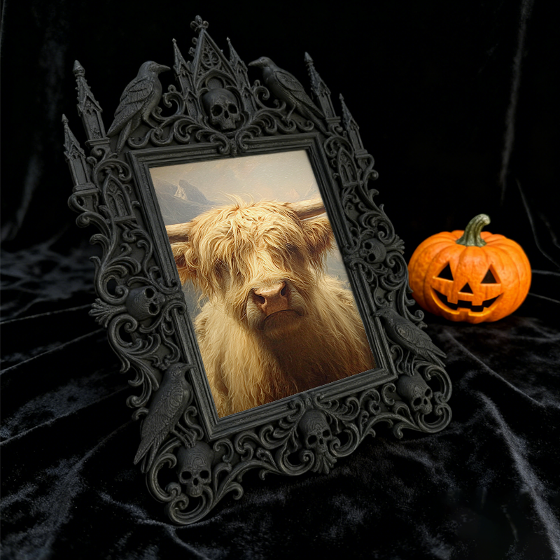 Classy-dark-style Gothic Dark-style Photo Frame | Dark Academia Book Folding Art Shop Decor, Photo Ornament, Wall-mountable & Tabletop, Prac
