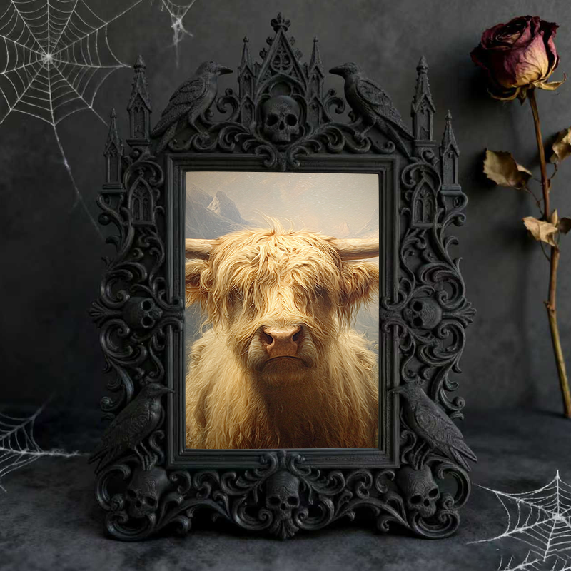 Classy-dark-style Gothic Dark-style Photo Frame | Dark Academia Book Folding Art Shop Decor, Photo Ornament, Wall-mountable & Tabletop, Prac