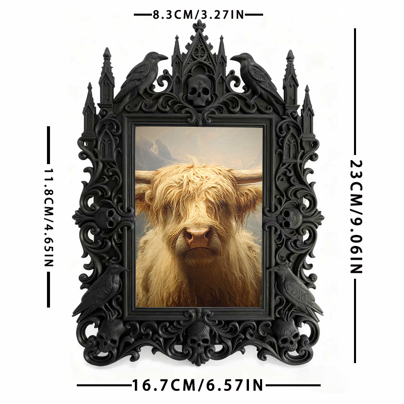 Classy-dark-style Gothic Dark-style Photo Frame | Dark Academia Book Folding Art Shop Decor, Photo Ornament, Wall-mountable & Tabletop, Prac