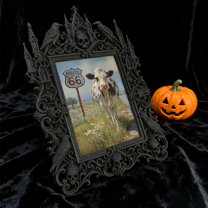 Unique-gothic Gothic Dark-style Photo Frame | Witchy Tarot Cloth Weaving Studio Decor, Photo Ornament, Wall-mountable & Tabletop, Portable F