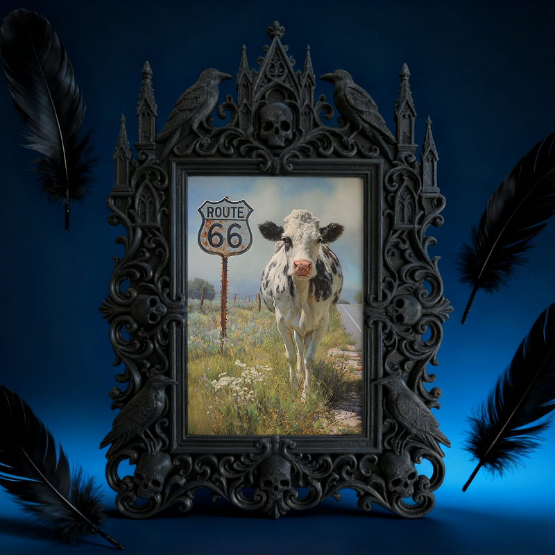 Unique-gothic Gothic Dark-style Photo Frame | Witchy Tarot Cloth Weaving Studio Decor, Photo Ornament, Wall-mountable & Tabletop, Portable F