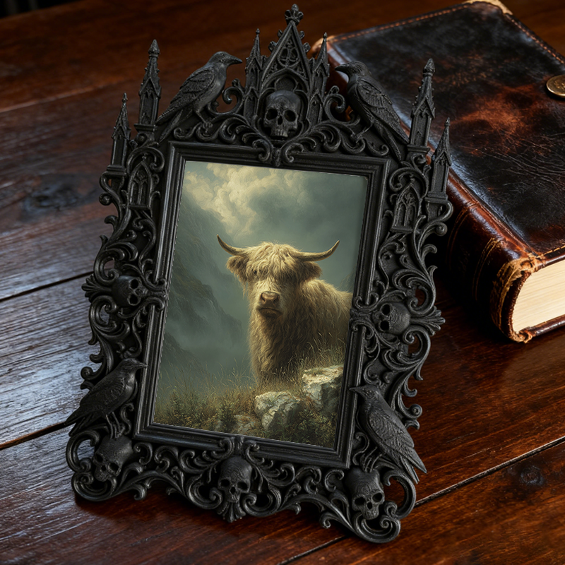 Sturdy-gothic Gothic Dark-style Photo Frame | Gothic Body Piercing Jewelry Shop Decor, Photo Ornament, Dual-use Display, Wear-resistant Fram