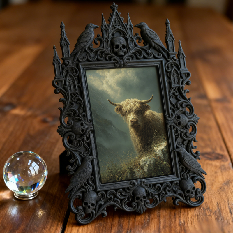 Sturdy-gothic Gothic Dark-style Photo Frame | Gothic Body Piercing Jewelry Shop Decor, Photo Ornament, Dual-use Display, Wear-resistant Fram