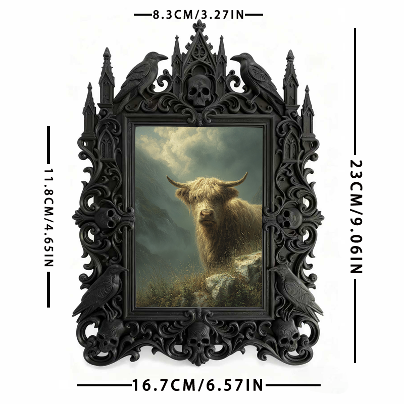 Sturdy-gothic Gothic Dark-style Photo Frame | Gothic Body Piercing Jewelry Shop Decor, Photo Ornament, Dual-use Display, Wear-resistant Fram
