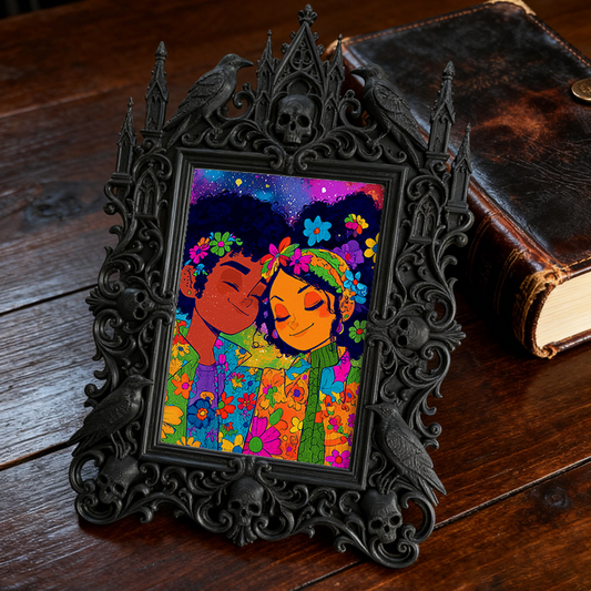 Collector-fave-pick Gothic Dark-style Photo Frame | Vintage Horror Toy Shop Decor, Photo Ornament, Wall/Table Dual-use, Display-grade Frame