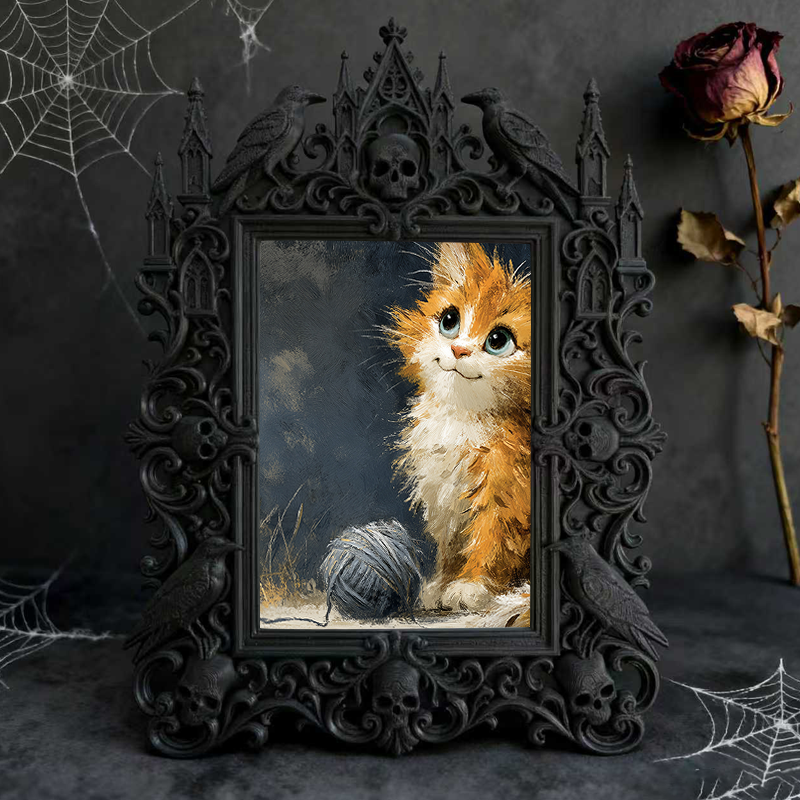 Eye-catching-gothic Gothic Dark-style Photo Frame | Dark Fantasy Resin Casting Studio Decor, Photo Ornament, Wall-mountable & Tabletop, Crea