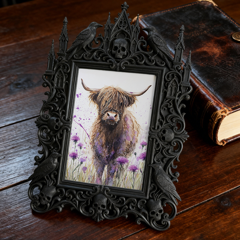 Adorable-dark-style Gothic Dark-style Photo Frame | Gothic Handmade Soap Mold Shop Decor, Photo Ornament, Dual-use Display, Cute Frame