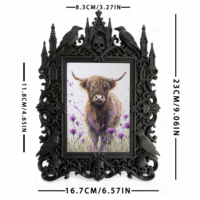 Adorable-dark-style Gothic Dark-style Photo Frame | Gothic Handmade Soap Mold Shop Decor, Photo Ornament, Dual-use Display, Cute Frame