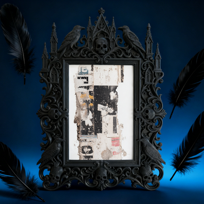 Trending-hot Gothic Dark-style Photo Frame | Gothic Halloween Garage Party Decor, Photo Ornament, Wall-mountable & Tabletop, Plastic Frame