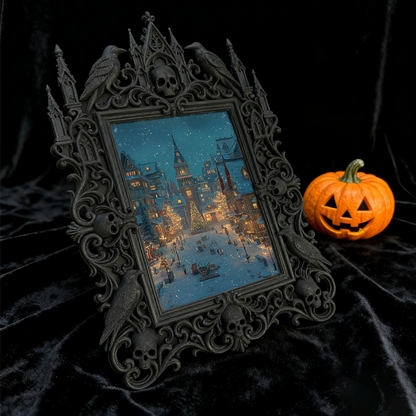 Top-choice-gothic Gothic Dark-style Photo Frame | Dark Academia Dorm Art Corner Decor, Photo Ornament, Wall/Table Dual-use, Durable Frame