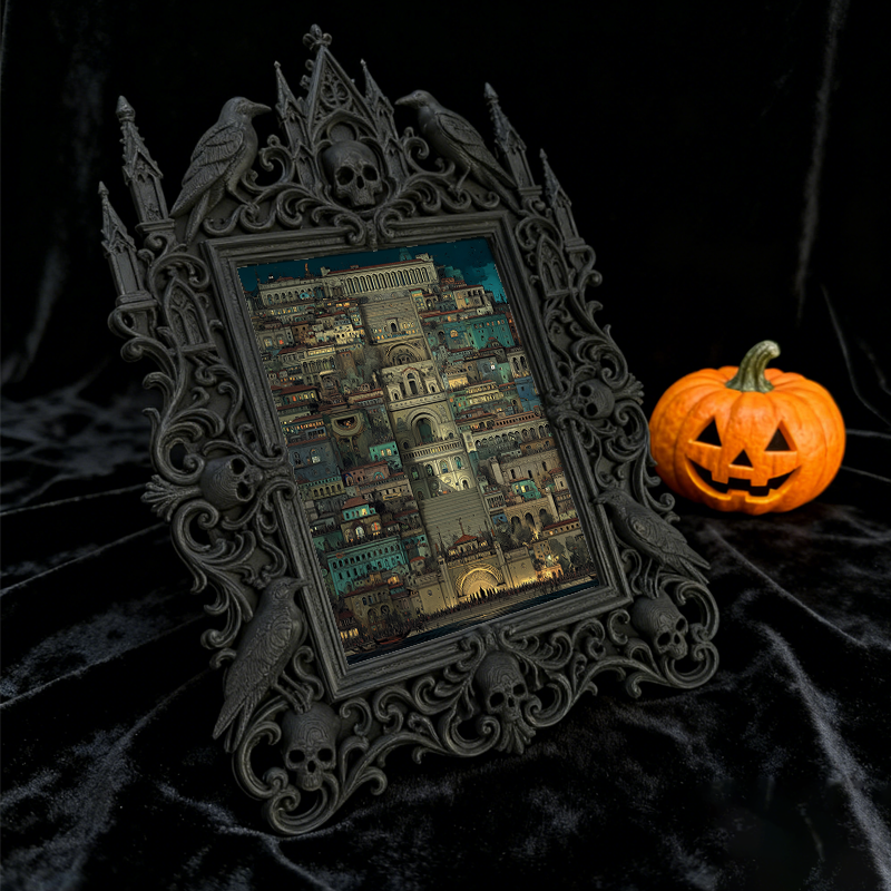 Crowd-pleaser-gothic Gothic Dark-style Photo Frame | Horror Cosplay Group Photo Prop, Photo Ornament, Wall-mountable & Tabletop, Lightweight