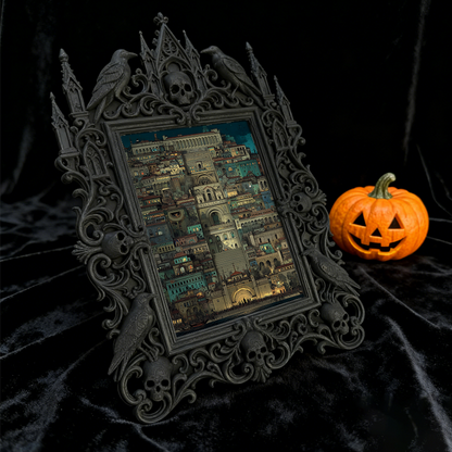 Crowd-pleaser-gothic Gothic Dark-style Photo Frame | Horror Cosplay Group Photo Prop, Photo Ornament, Wall-mountable & Tabletop, Lightweight