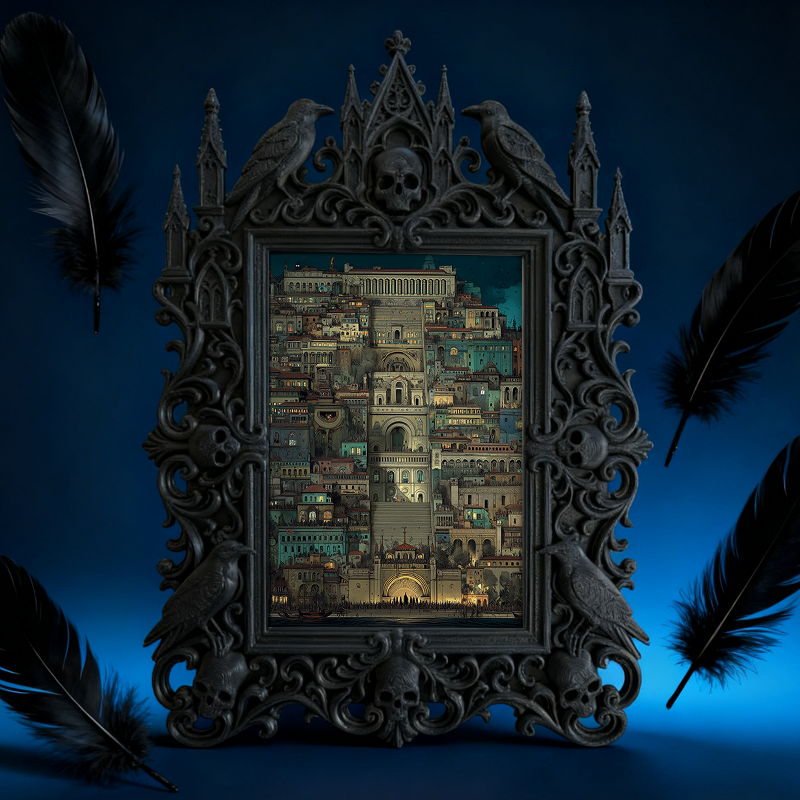 Crowd-pleaser-gothic Gothic Dark-style Photo Frame | Horror Cosplay Group Photo Prop, Photo Ornament, Wall-mountable & Tabletop, Lightweight