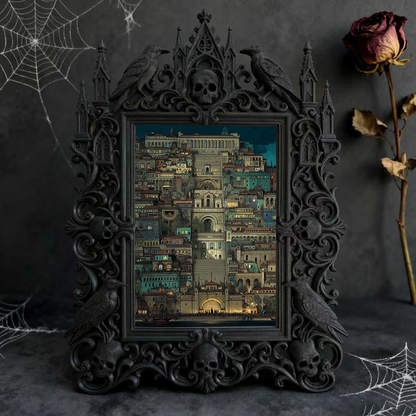 Crowd-pleaser-gothic Gothic Dark-style Photo Frame | Horror Cosplay Group Photo Prop, Photo Ornament, Wall-mountable & Tabletop, Lightweight