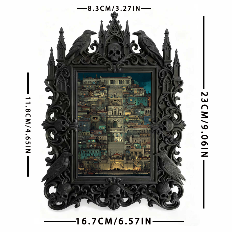 Crowd-pleaser-gothic Gothic Dark-style Photo Frame | Horror Cosplay Group Photo Prop, Photo Ornament, Wall-mountable & Tabletop, Lightweight