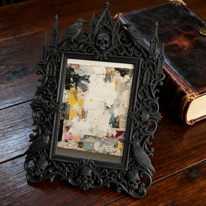 Fast-moving Gothic Dark-style Photo Frame | Gothic Dark Roast Coffee Shop Decor, Photo Ornament, Dual-use Display, Retro Plastic Frame