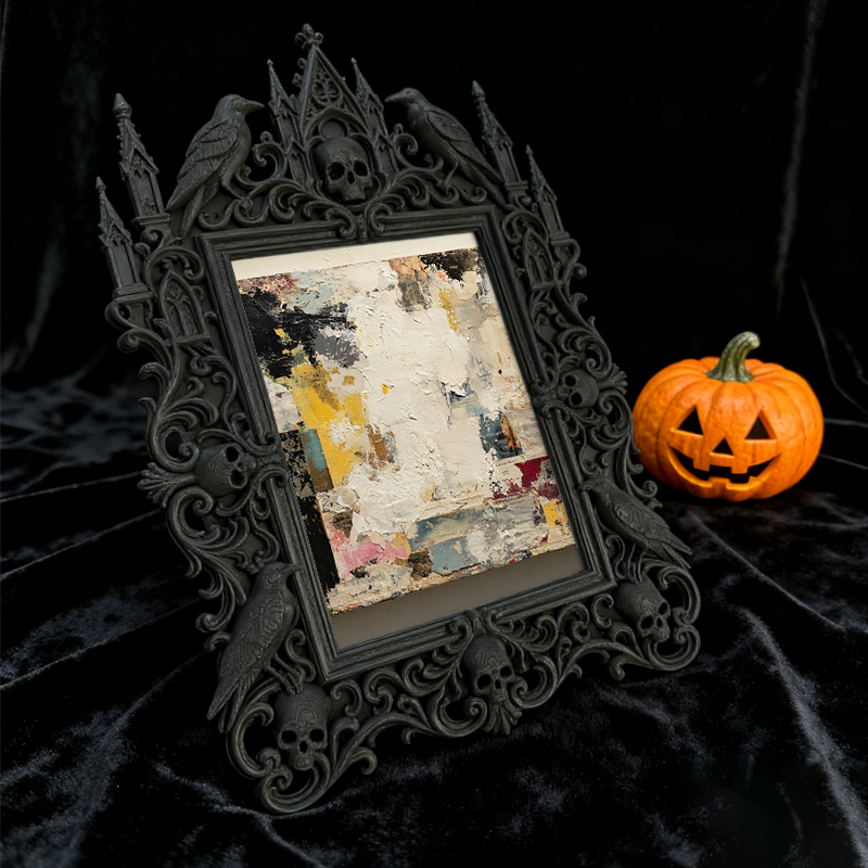 Fast-moving Gothic Dark-style Photo Frame | Gothic Dark Roast Coffee Shop Decor, Photo Ornament, Dual-use Display, Retro Plastic Frame