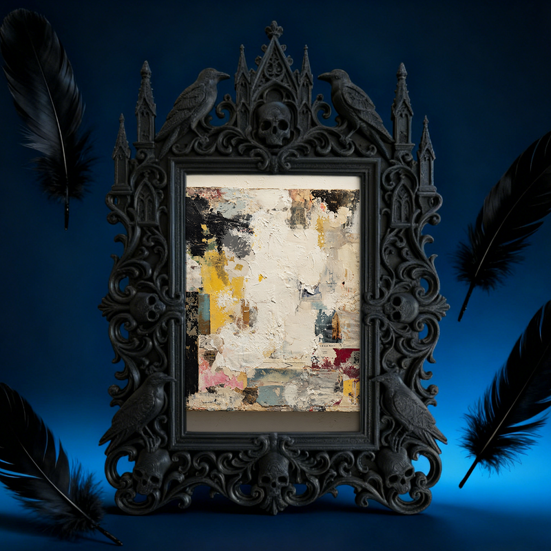 Fast-moving Gothic Dark-style Photo Frame | Gothic Dark Roast Coffee Shop Decor, Photo Ornament, Dual-use Display, Retro Plastic Frame