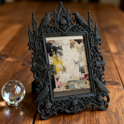 Fast-moving Gothic Dark-style Photo Frame | Gothic Dark Roast Coffee Shop Decor, Photo Ornament, Dual-use Display, Retro Plastic Frame