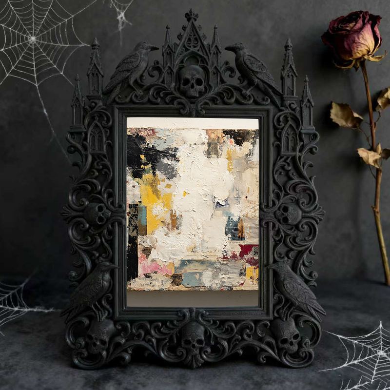 Fast-moving Gothic Dark-style Photo Frame | Gothic Dark Roast Coffee Shop Decor, Photo Ornament, Dual-use Display, Retro Plastic Frame