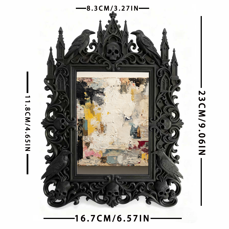 Fast-moving Gothic Dark-style Photo Frame | Gothic Dark Roast Coffee Shop Decor, Photo Ornament, Dual-use Display, Retro Plastic Frame