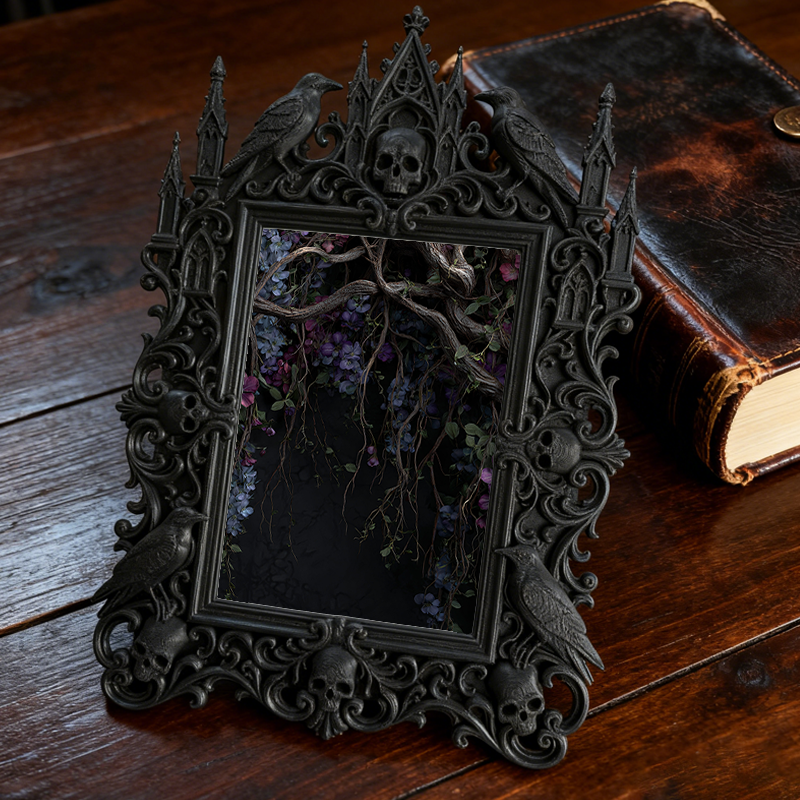 Trend-leading Gothic Dark-style Photo Frame | Gothic Kids’ Witch Craft Room Decor, Photo Ornament, Wall/Table Dual-use, Eco-friendly Frame