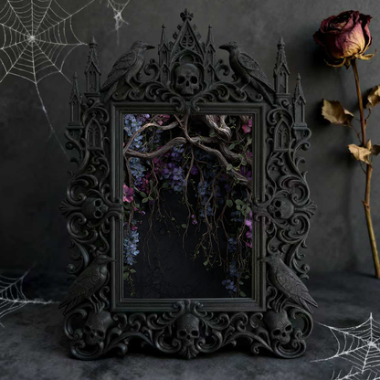 Trend-leading Gothic Dark-style Photo Frame | Gothic Kids’ Witch Craft Room Decor, Photo Ornament, Wall/Table Dual-use, Eco-friendly Frame