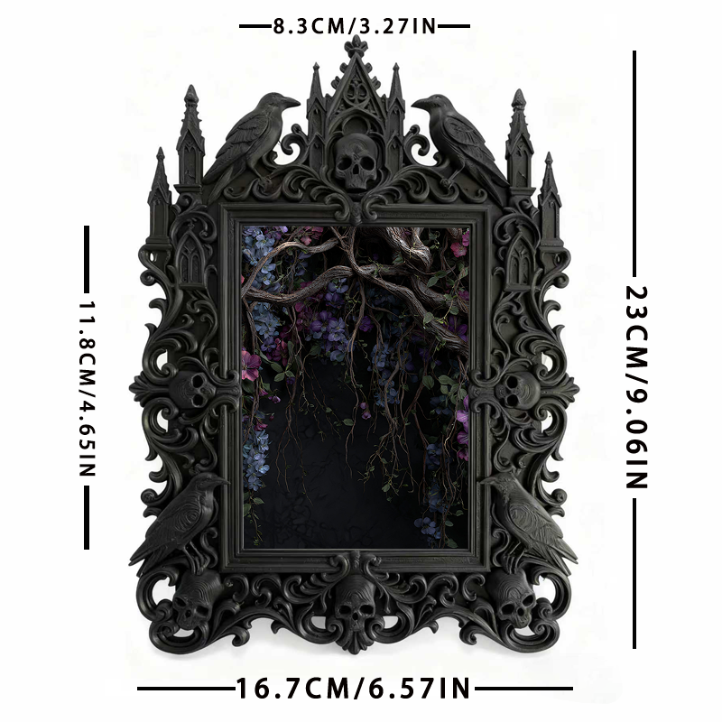 Trend-leading Gothic Dark-style Photo Frame | Gothic Kids’ Witch Craft Room Decor, Photo Ornament, Wall/Table Dual-use, Eco-friendly Frame