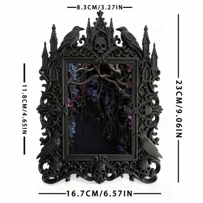 Trend-leading Gothic Dark-style Photo Frame | Gothic Kids’ Witch Craft Room Decor, Photo Ornament, Wall/Table Dual-use, Eco-friendly Frame