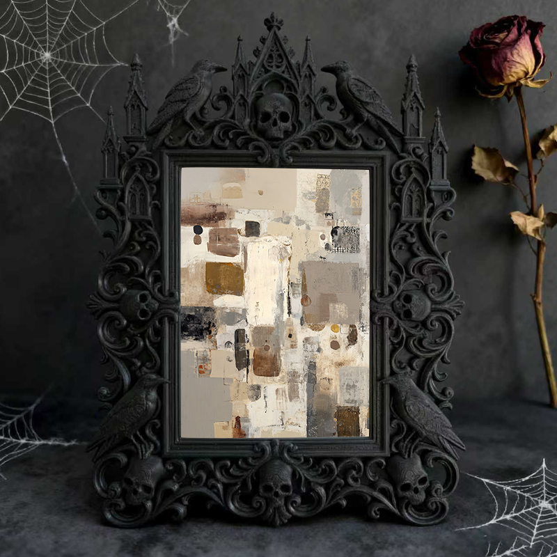 Limited-quantity Gothic Dark-style Photo Frame | Occult Manuscript Copy Shop Decor, Photo Ornament, Wall-mountable & Tabletop, Collectible F