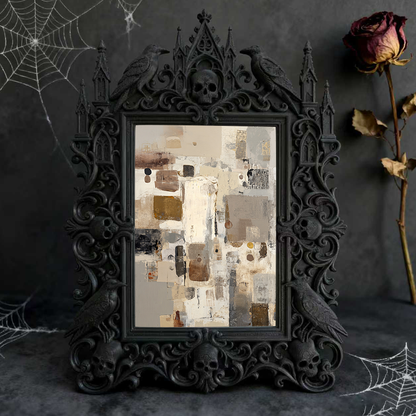 Limited-quantity Gothic Dark-style Photo Frame | Occult Manuscript Copy Shop Decor, Photo Ornament, Wall-mountable & Tabletop, Collectible F