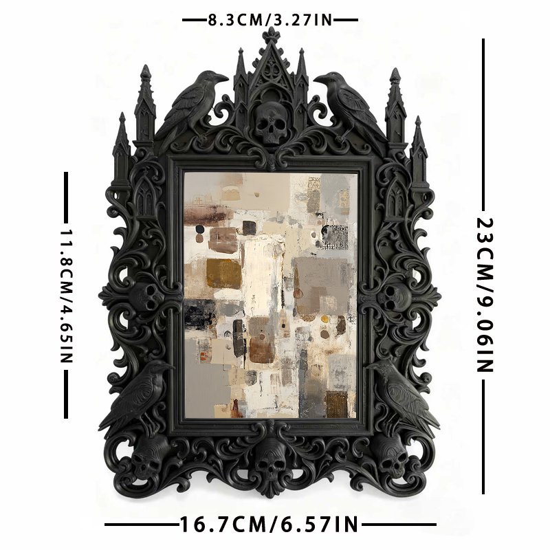 Limited-quantity Gothic Dark-style Photo Frame | Occult Manuscript Copy Shop Decor, Photo Ornament, Wall-mountable & Tabletop, Collectible F
