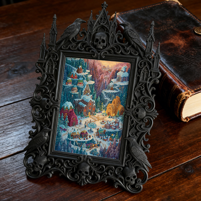 Rare-find-gothic Dark-style Photo Frame | Werewolf Cosplay Photo Booth Decor, Photo Ornament, Wall/Table Dual-use, Rustic Frame