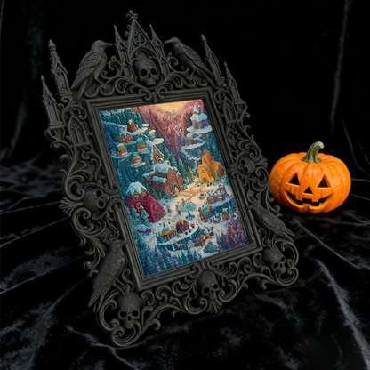Rare-find-gothic Dark-style Photo Frame | Werewolf Cosplay Photo Booth Decor, Photo Ornament, Wall/Table Dual-use, Rustic Frame