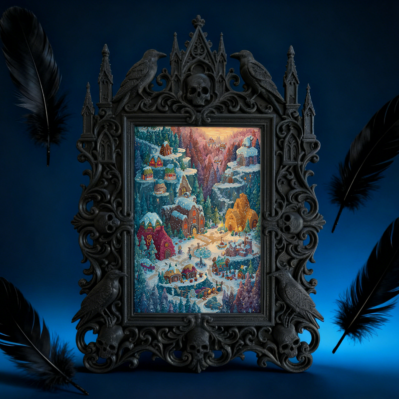Rare-find-gothic Dark-style Photo Frame | Werewolf Cosplay Photo Booth Decor, Photo Ornament, Wall/Table Dual-use, Rustic Frame