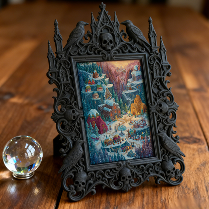 Rare-find-gothic Dark-style Photo Frame | Werewolf Cosplay Photo Booth Decor, Photo Ornament, Wall/Table Dual-use, Rustic Frame