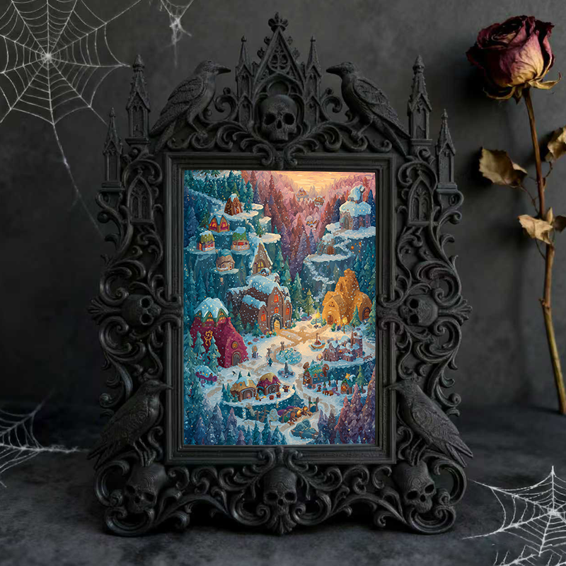 Rare-find-gothic Dark-style Photo Frame | Werewolf Cosplay Photo Booth Decor, Photo Ornament, Wall/Table Dual-use, Rustic Frame