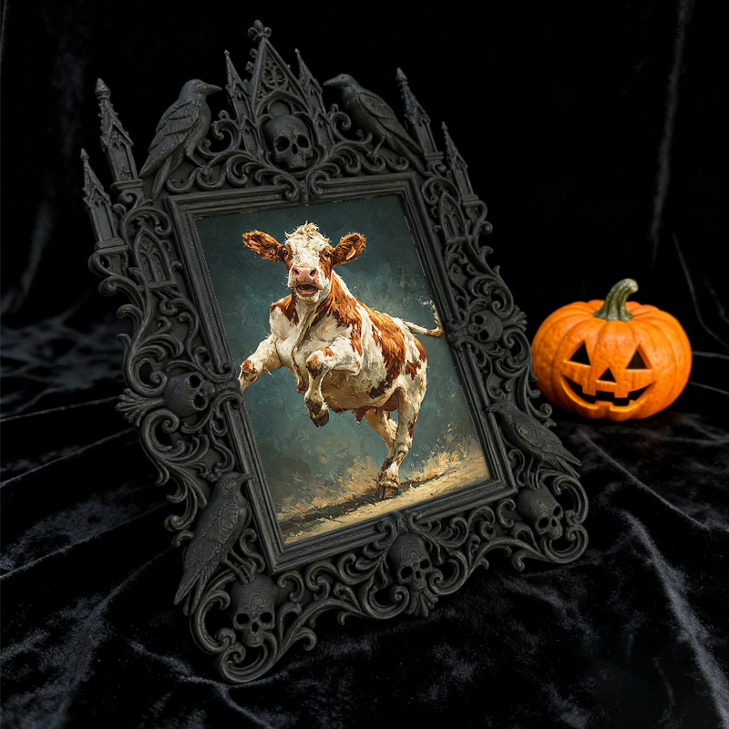TikTok-viral Gothic Dark-style Photo Frame | Gothic Tabletop RPG Game Night Decor, Photo Ornament, Wall-mountable & Tabletop, Plastic Frame