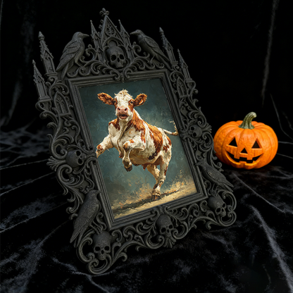 TikTok-viral Gothic Dark-style Photo Frame | Gothic Tabletop RPG Game Night Decor, Photo Ornament, Wall-mountable & Tabletop, Plastic Frame