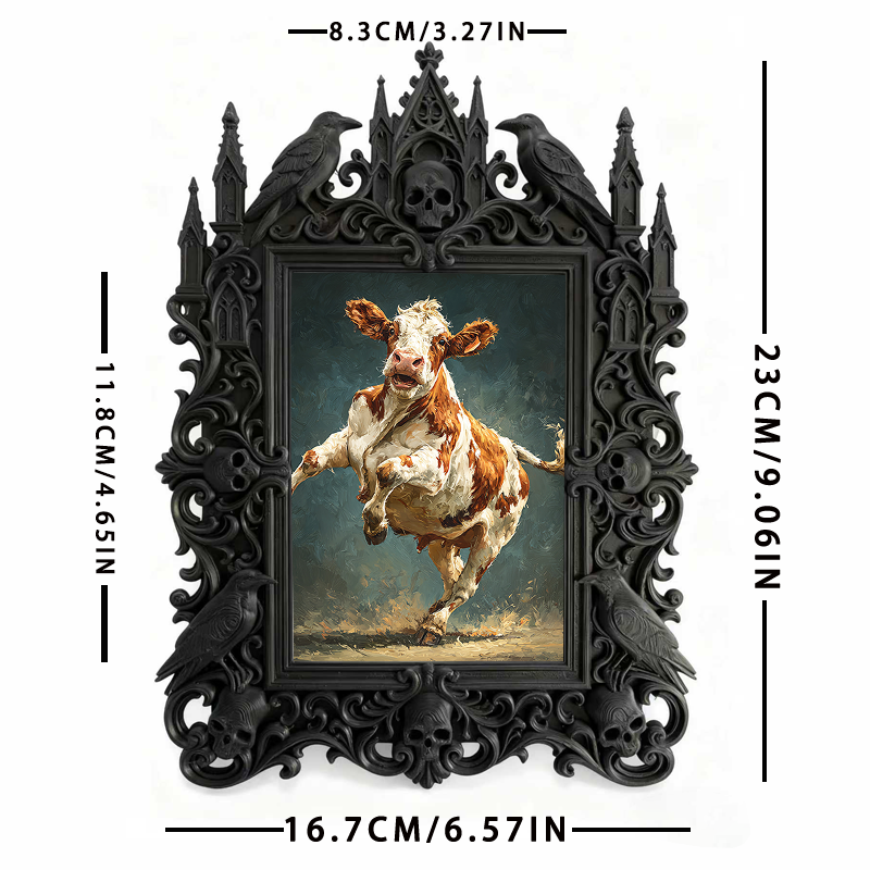 TikTok-viral Gothic Dark-style Photo Frame | Gothic Tabletop RPG Game Night Decor, Photo Ornament, Wall-mountable & Tabletop, Plastic Frame