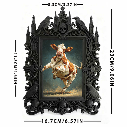TikTok-viral Gothic Dark-style Photo Frame | Gothic Tabletop RPG Game Night Decor, Photo Ornament, Wall-mountable & Tabletop, Plastic Frame