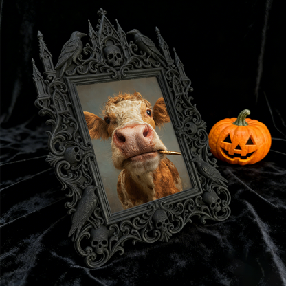 Bestselling-now Gothic Dark-style Photo Frame | Vampire Themed Trivia Pub Table Decor, Photo Ornament, Wall-mountable & Tabletop, Lightweigh