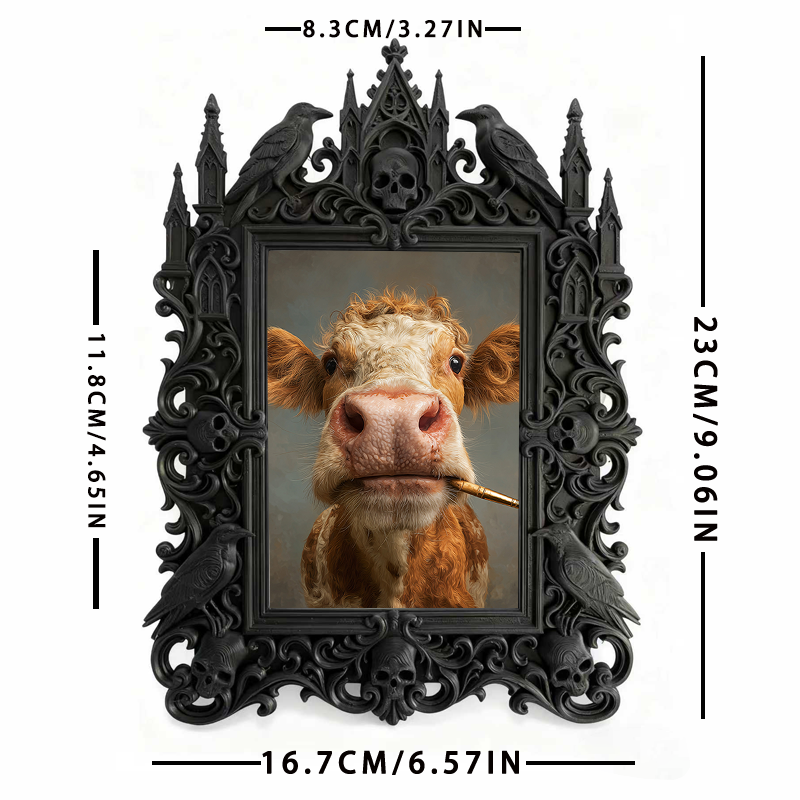 Bestselling-now Gothic Dark-style Photo Frame | Vampire Themed Trivia Pub Table Decor, Photo Ornament, Wall-mountable & Tabletop, Lightweigh