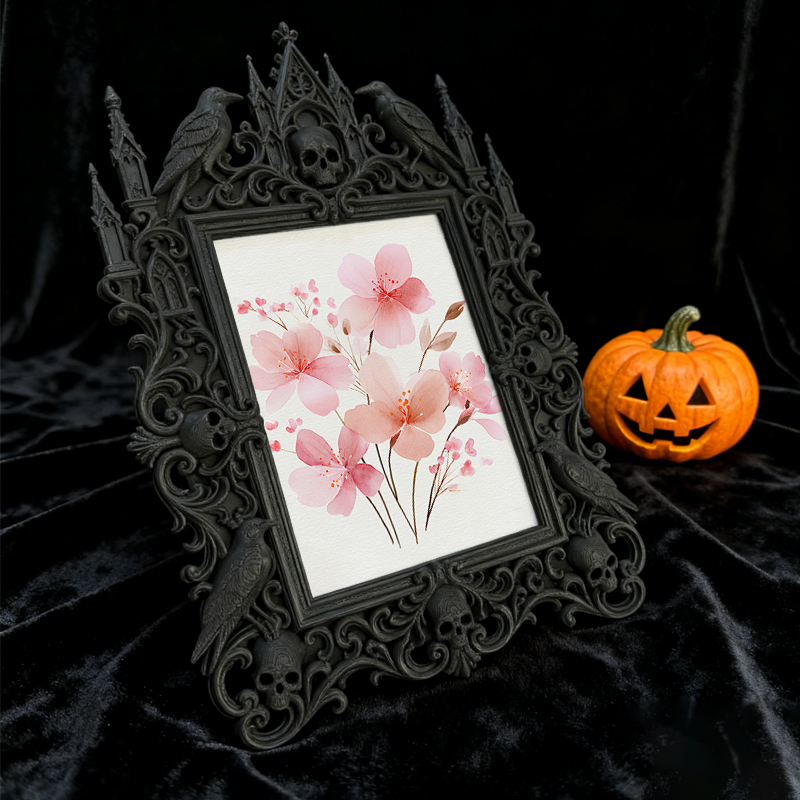 Quick-sellout Gothic Dark-style Photo Frame | Gothic Resin Art Studio Window Decor, Photo Ornament, Dual-use Display, Retro Plastic Frame