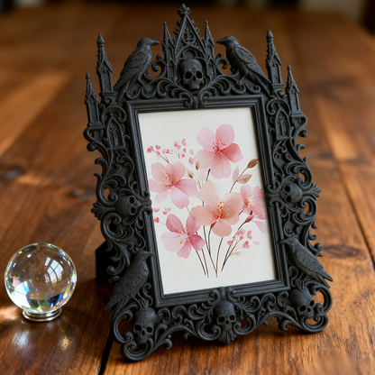 Quick-sellout Gothic Dark-style Photo Frame | Gothic Resin Art Studio Window Decor, Photo Ornament, Dual-use Display, Retro Plastic Frame