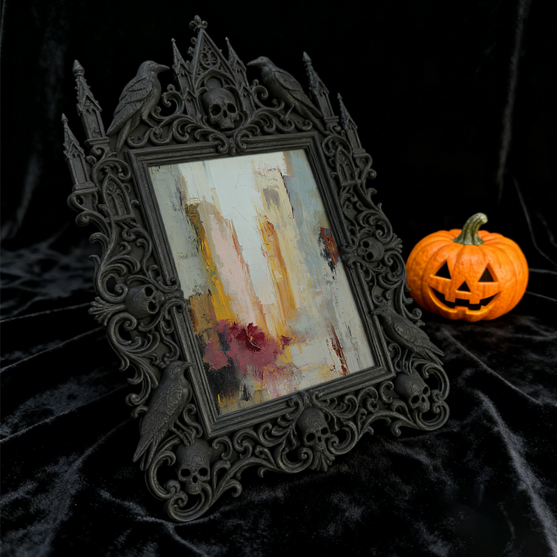 High-demand Gothic Dark-style Photo Frame | Witchy Crystal Gridding Workshop Decor, Photo Ornament, Wall-mountable & Tabletop, Scratch-resis