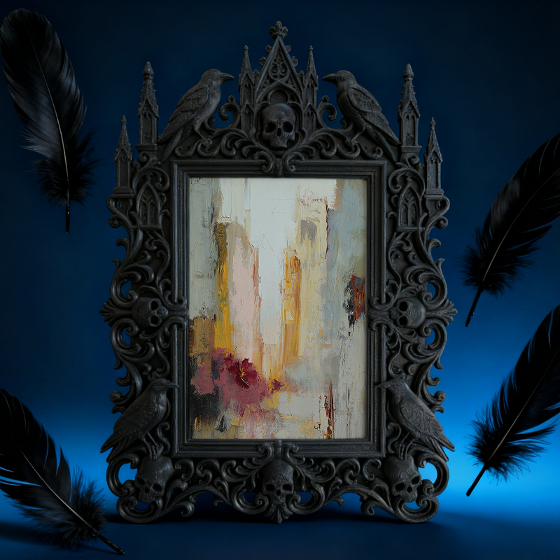 High-demand Gothic Dark-style Photo Frame | Witchy Crystal Gridding Workshop Decor, Photo Ornament, Wall-mountable & Tabletop, Scratch-resis