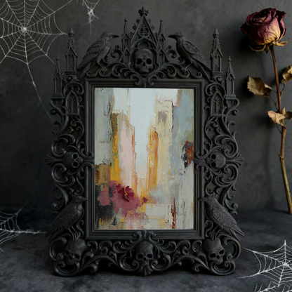 High-demand Gothic Dark-style Photo Frame | Witchy Crystal Gridding Workshop Decor, Photo Ornament, Wall-mountable & Tabletop, Scratch-resis