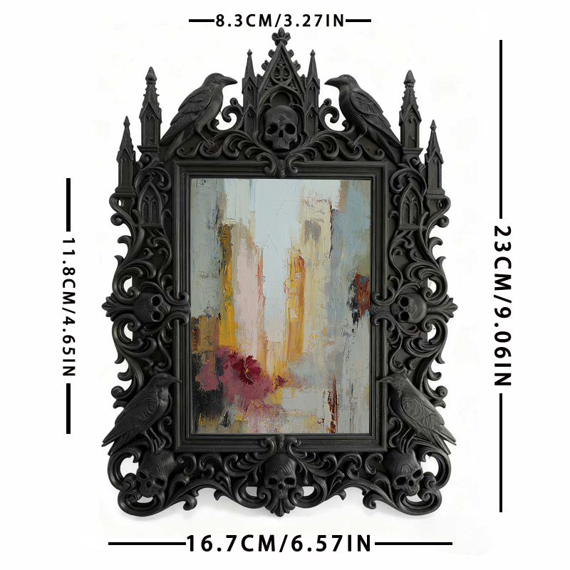 High-demand Gothic Dark-style Photo Frame | Witchy Crystal Gridding Workshop Decor, Photo Ornament, Wall-mountable & Tabletop, Scratch-resis