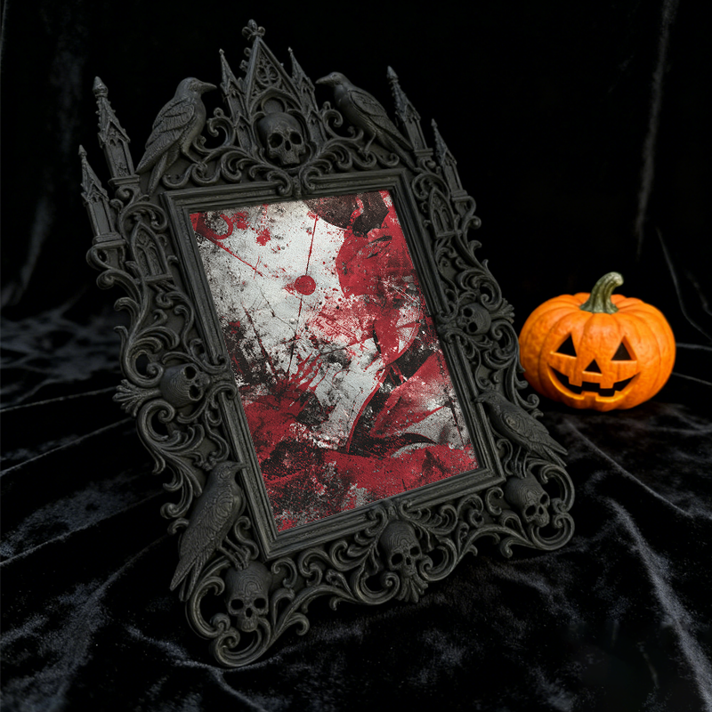 Trend-essential Gothic Dark-style Photo Frame | Punk Rock Band Merch Pop-up Booth Decor, Photo Ornament, Wall/Table Dual-use, Eco-friendly F